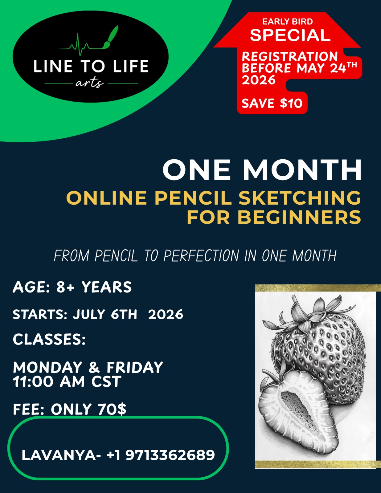One Month Mandala Art Course — July 2026 Flyer